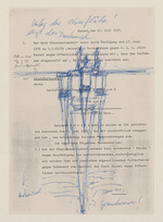 Entwurf zum Aschrottbrunnen auf einer Kopie einer Archivalie