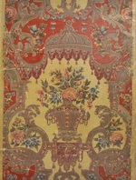 Papiertapete mit farbigem Motiv nach Vorlage einer Ledertapete