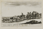 Tross einer Armee mit Pferdekadaver im Vordergrund