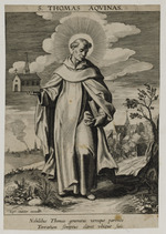 Der Hl. Thomas von Aquin mit einem Kirchenmodell in der Hand