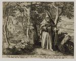 Paphnutius als Eremit in einer Landschaft