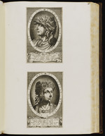 85. | Augustus. / Tiberius. in rundem Format mit den Namens Inschriften; unter / jedem 4. lat: Verse.
