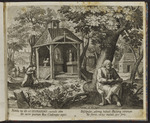 Der Hl. Leonhard lesend unter einem Baum vor einer Kapelle