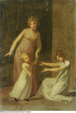 Zwei Frauen mit einem Kind, Skizze