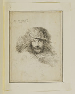 Kopf eines Mannes mit Schnurrbart und Federhut (sog. Selbstportät B. Castigliones)