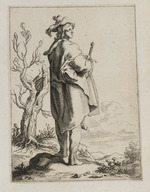 Mann mit Schwert in einer Landschaft