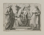 Thronende Madonna mit Kind zwischen den Heiligen Jakobus und  Hieronymus