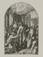 Petrus und Johannes heilen einen Gelähmten an der Schönen Pforte des Tempels