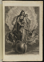 Maria mit Kind auf der Weltkugel stehend