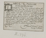 Widmungsblatt für Lorenzo de Medici
