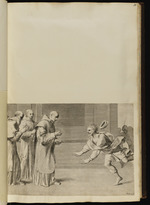 Der Hl. Bernhard zeigt die Hostie dem Herzog Wilhelm von Aquitanien, der ihm zu Füßen fällt