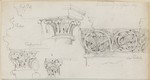 Andernach, Liebfrauenkirche, Skizzen von Architekturdetails, Ansicht und Schnitt (recto); verschiedene Kapitelle, Ansicht und Profil (verso)