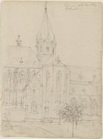Köln, kath. Pfarrkirche St. Andreas, Skizze, perspektivische Ansicht