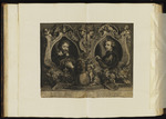 Doppelporträt von Peter Paul Rubens und Anton van Dyck in einem allegorischen Rahmen