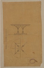 Entwurf für einen Tisch, Seitenansicht, Schnitt (Kopie?)