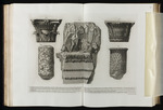Fragmente eines Frieses, von Säulen und Kapitellen