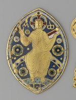 Beschlagplatte in Mandorlaform mit thronendem Christus