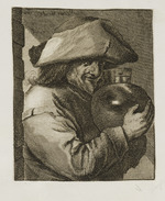 Bauer mit Hut und Krug in der Hand