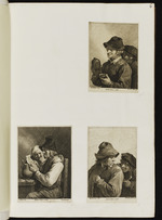 6 | Un homme tenant une bouteille ... Un homme qui a mis sa main dans le sein; un / autre auprès lui avec une pipe | Abrah. Teniers exc. F. van Steen sc. / – ,, – / – ,, –