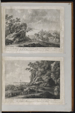 66. | Eine Landschaft; im Vordergrund ein Hirte ... / Eine dergl: ... ein stehendes Kreuz | J. G. F. Tiebel / __ ,, __ | G. W. Weise, 1777. / __ ,, __ 1778.
