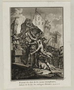 Heinrich IV. belagert Paris; mit einer erhobenen Flagge geht er zusammen mit seinen Soldaten auf eine Bresche zu