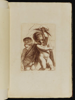 Zwei Kleinkinder Rücken an Rücken, mit einem Tuch spielend