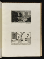 Seite mit zwei Darstellungen: Die Überreste eines Aquädukts und die Porta S. Lorenzo