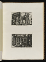 Seite mit zwei Darstellungen: Überreste des Tempels der Speranza Vecchia und eine Grabkammer