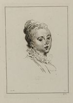 Kopf einer jungen Frau im Dreiviertelprofil nach rechts