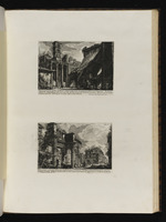 Seite mit zwei Darstellungen von Überresten des Nervaforums