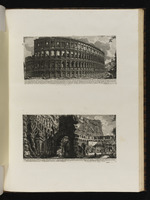Seite mit zwei Darstellungen des Flavischen Amphitheaters, genannt Kolosseum