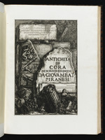 Titelblatt: Altertümer von Cori, beschrieben und gestochen von Giambattista Piranesi