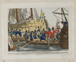 Napoleon Buonaparte wird als Gefangener der Engländer vom Belerophon auf den Northumberland gebracht den 8n August 1815 und dann nach der einsamen Insel Sanct Helena im äthiopischen Meere transportirt