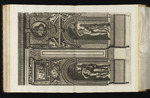 Teil der Galerieseite der Galleria Farnese mit Statuen von Merkur und Bacchus