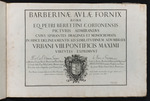 Titelblatt für "Barberinae aulae fornix"