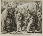 Moses schlägt Wasser aus einem Felsen