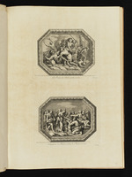 Oben: Beendigung der Raserei der Duelle, 1662; unten: Speisung des Volkes während der Hungersnot, 1662