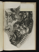 Teil des Kuppelfreskos in der Kapelle von Sceaux mit Engel mit Weihrauchfass und weiteren Engeln