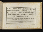 Titelblatt: Zweites Buch des neuen Theaters der Werke und Gebäude, die in und außerhalb von Rom durch seine Heiligkeit Papst Alexander VII. errichtet wurden