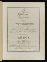 Titelblatt für "La Gallerie du Palais du Luxembourg"