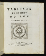 Titelseite für "Tableaux du Roy. Première Partie"