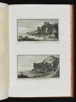 Oben: Landzunge des Posillipo und Pulverturm; unten: Antikes Bauwerk, Schule des Vergil genannt