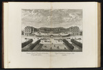 Das königliche Schloss von Versailles, von der Mitte der großen Allee aus gesehen