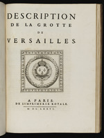Titelblatt für "Description de la grotte de Versailles"