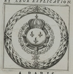 Das königliche französische Wappen mit den Collanen des Michaelsordens und des Ordens vom Heiligen Geist