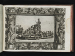 Festwagen mit Virginio Orsini als Mars in einem ornamentalen Rahmen