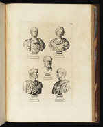 Fünf Büsten, darunter Augustus