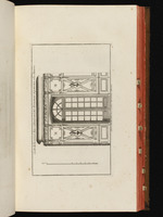 Wandaufriss eines Kabinetts mit mit Fenster, Ornamenten und Täfelungen im chinesischen Stil