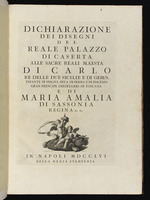 Titelblatt: Dichiarazione dei Disegni del Reale Palazzo di Caserta