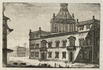 Vignette mit Ansicht der Universität La Sapienza und der Universitätskirche Sant’Ivo alla Sapienza
